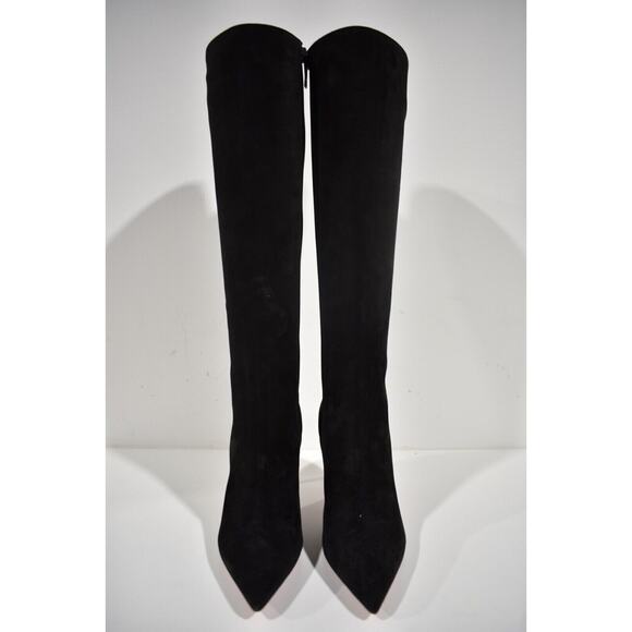 Christian Louboutin Kate Botta 85 Black Suede Knee High Zipper Heel Boot 37 - Picture 6 of 12